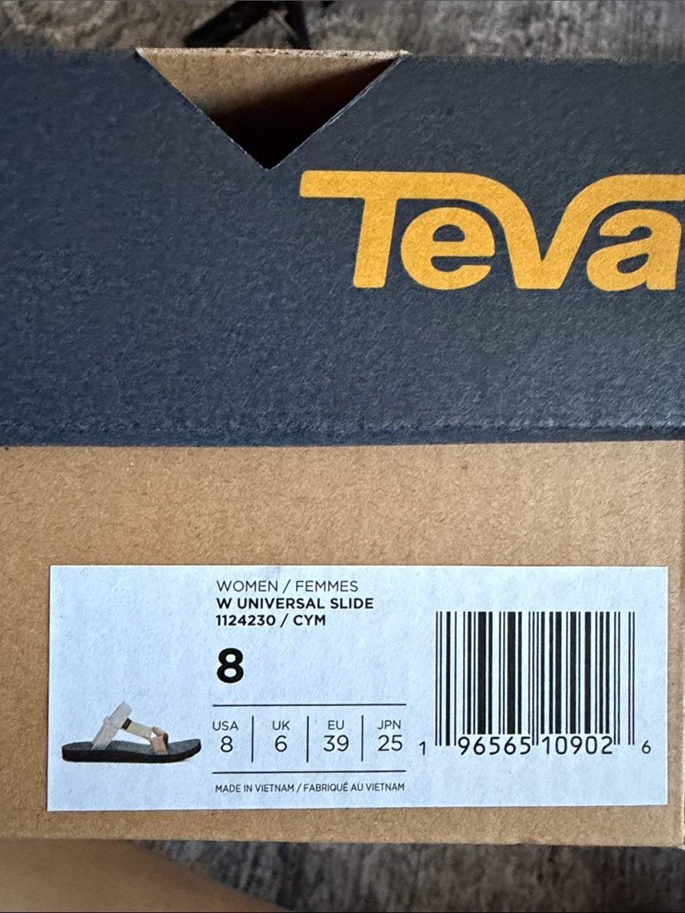 Teva Women’s Universal Slide Sandals in Gray and Cream
